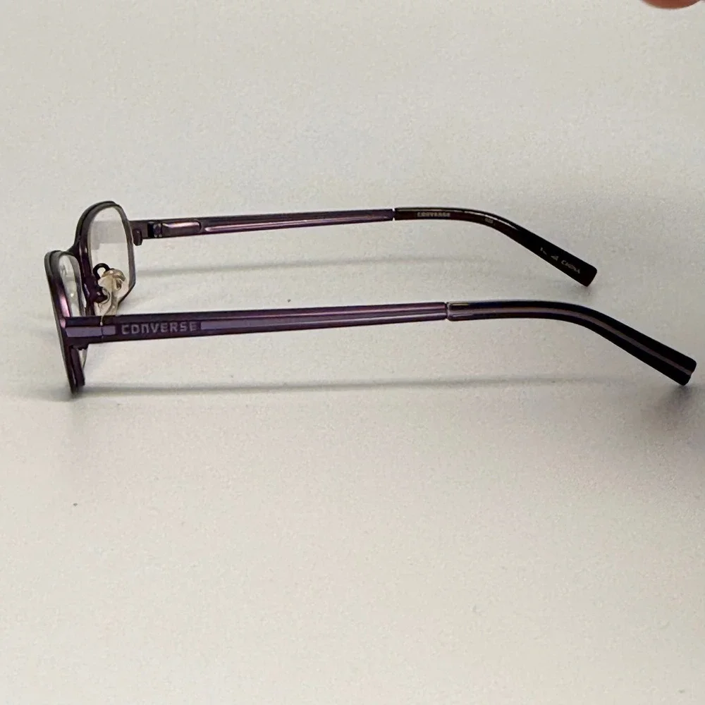 Converse Cookie Purple Rectangular Eyeglass Frames 46-15-125 Metal Glasses